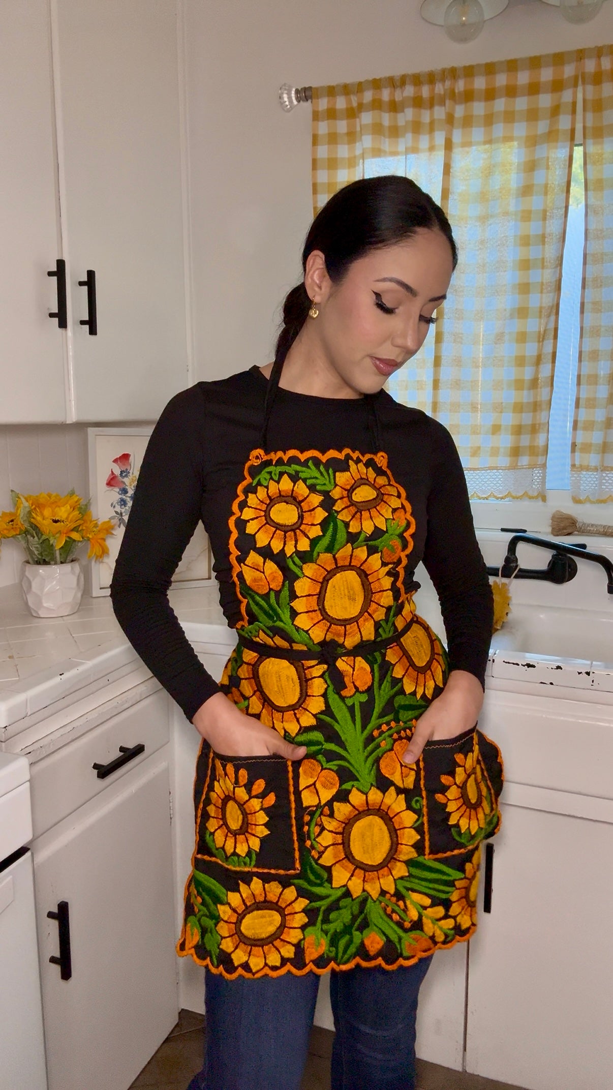 Sunflower Mexican Embroidery Apron