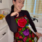 Black Mexican Embroidery Apron