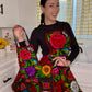 Kid's Black Mexican Embroidery Apron