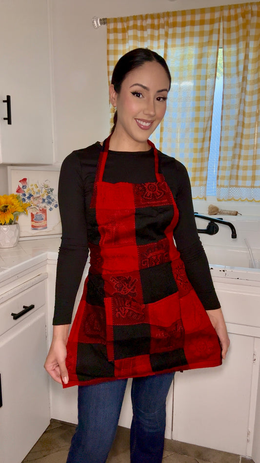 Red and Black pattern Apron 🤠
