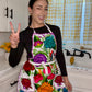 White + Purple Mexican Embroidery Apron