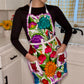 White + Purple Mexican Embroidery Apron
