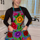 Blue Mexican Embroidery Apron