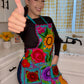Blue Mexican Embroidery Apron