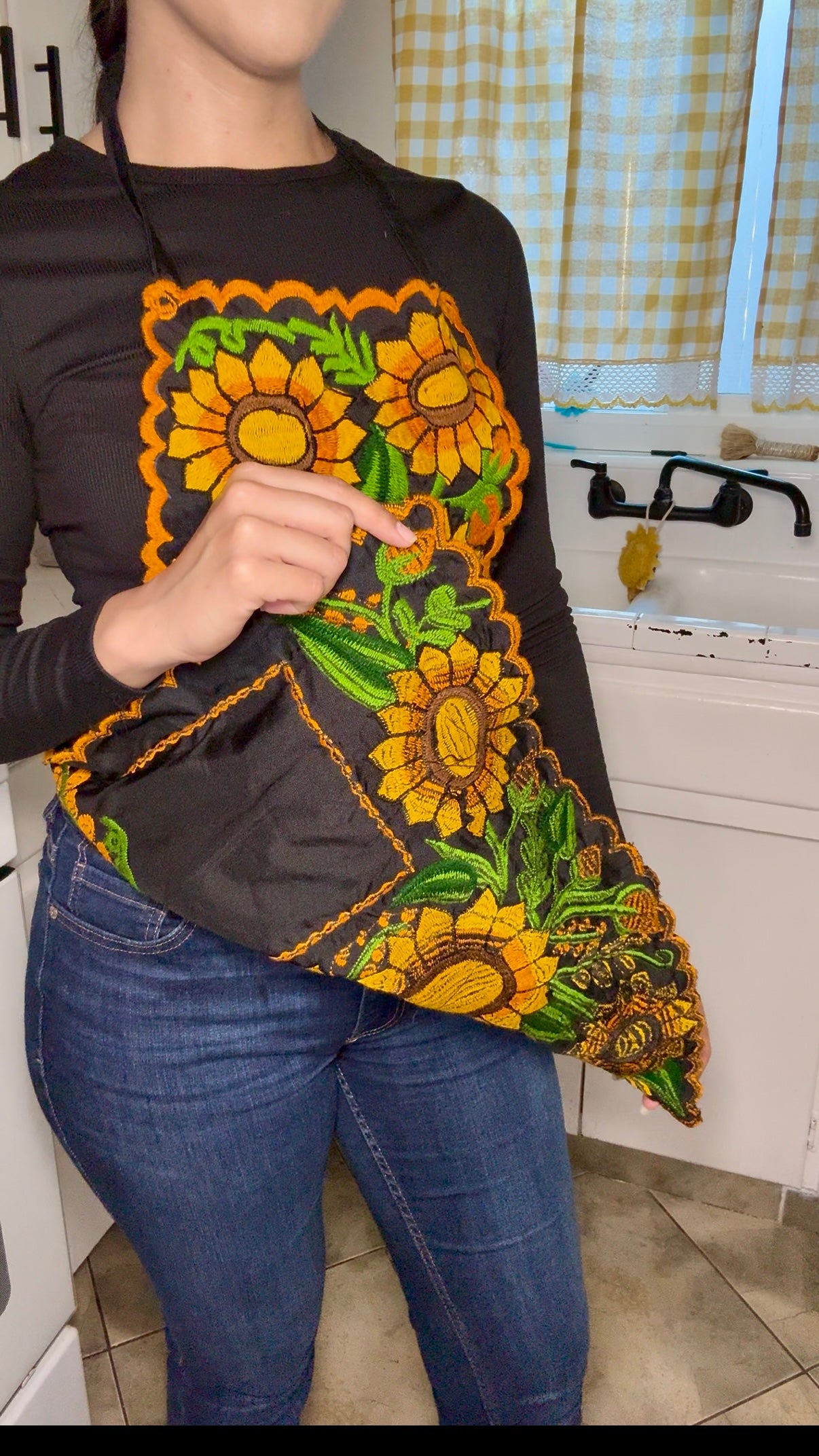 Sunflower Mexican Embroidery Apron