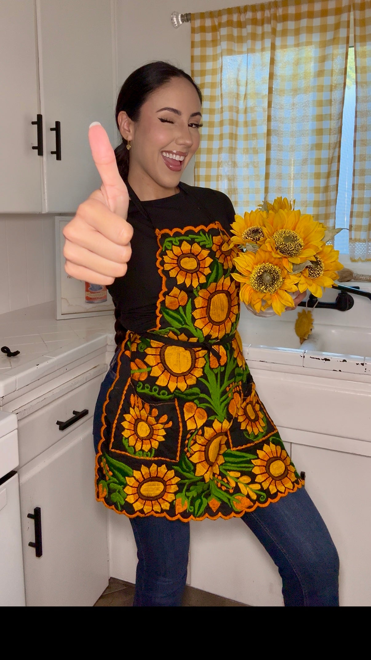 Sunflower Mexican Embroidery Apron