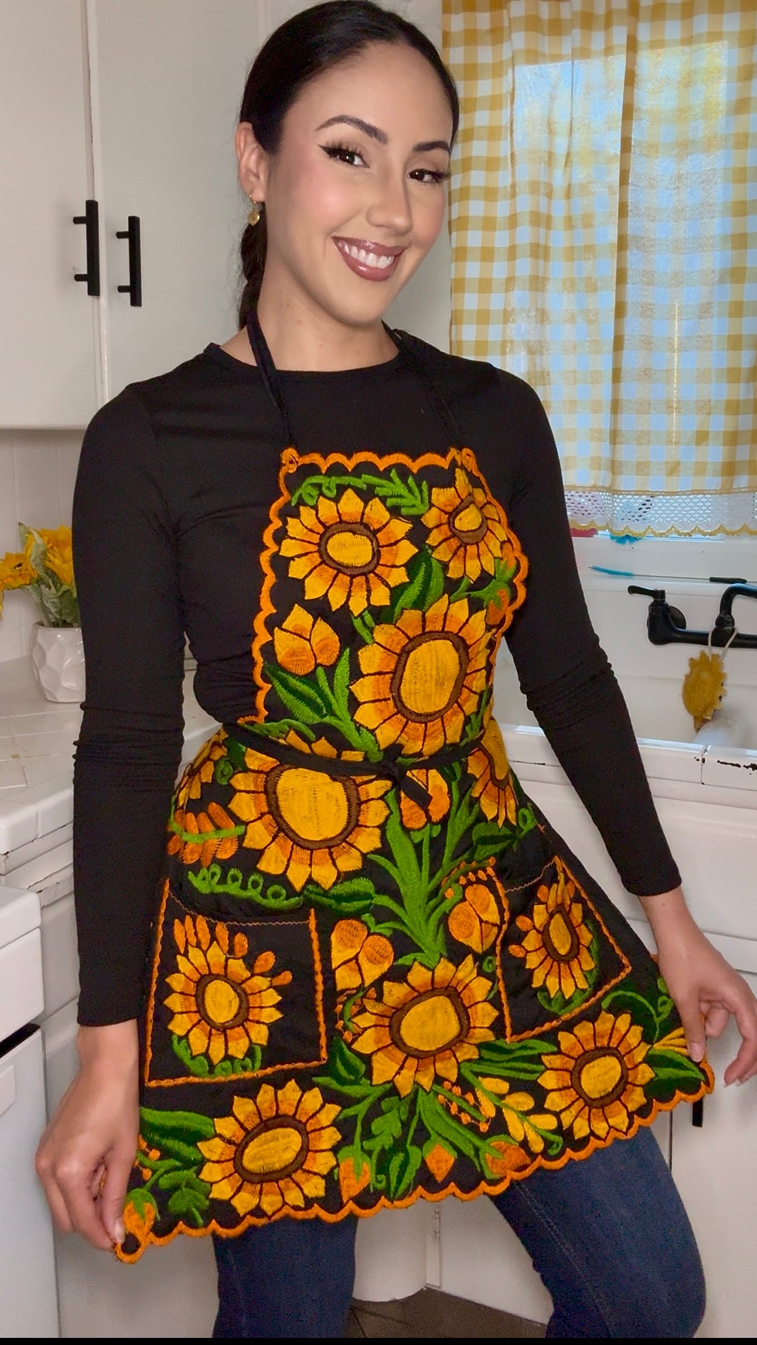 Sunflower Mexican Embroidery Apron
