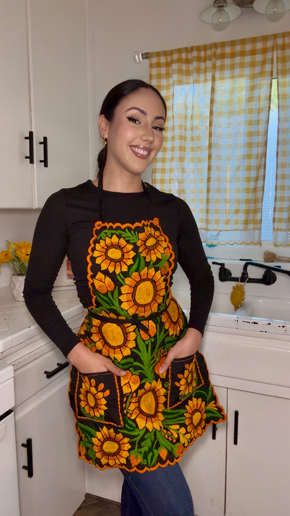 Sunflower Mexican Embroidery Apron