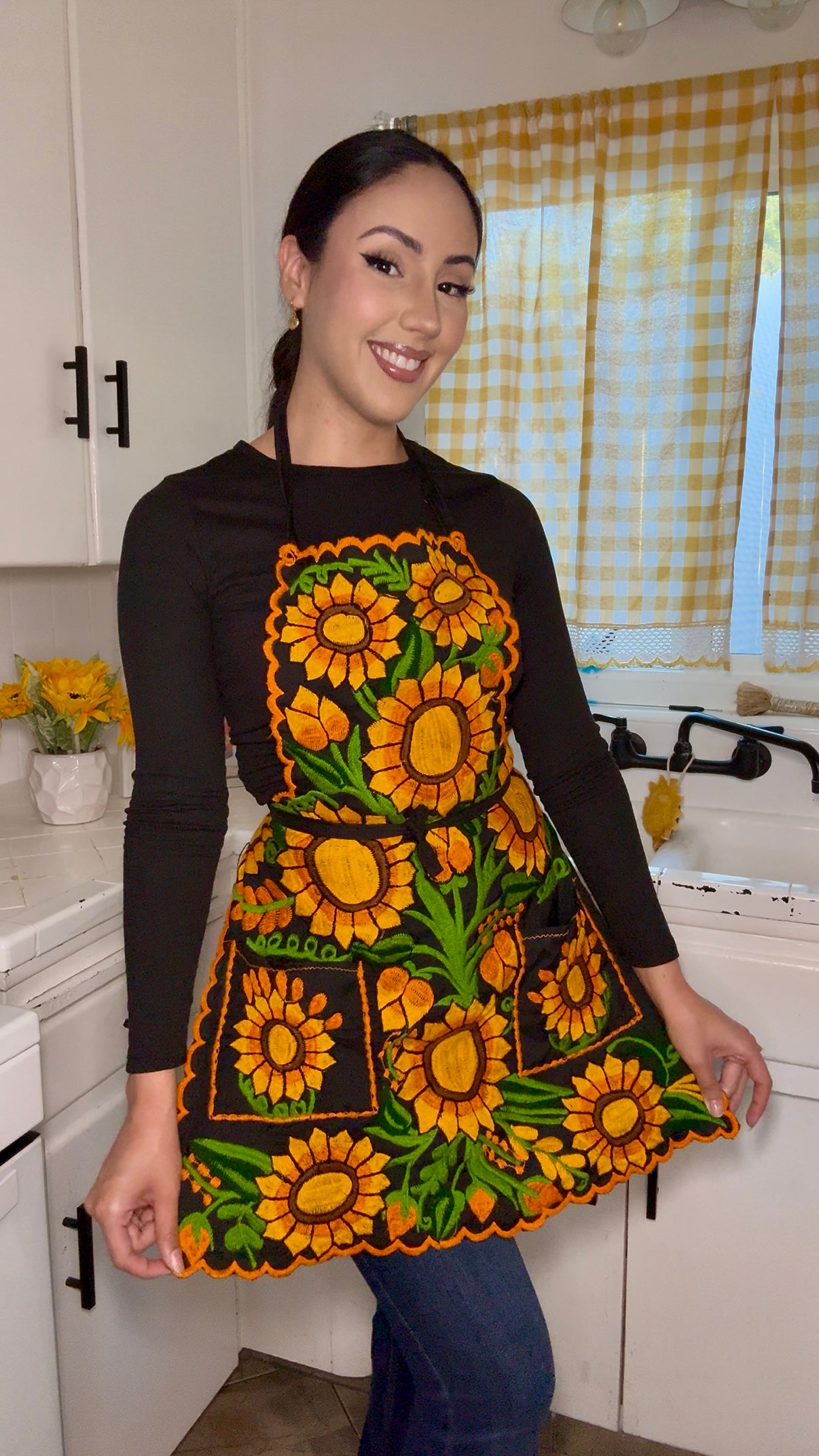 Sunflower Mexican Embroidery Apron