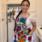 White + Purple Mexican Embroidery Apron