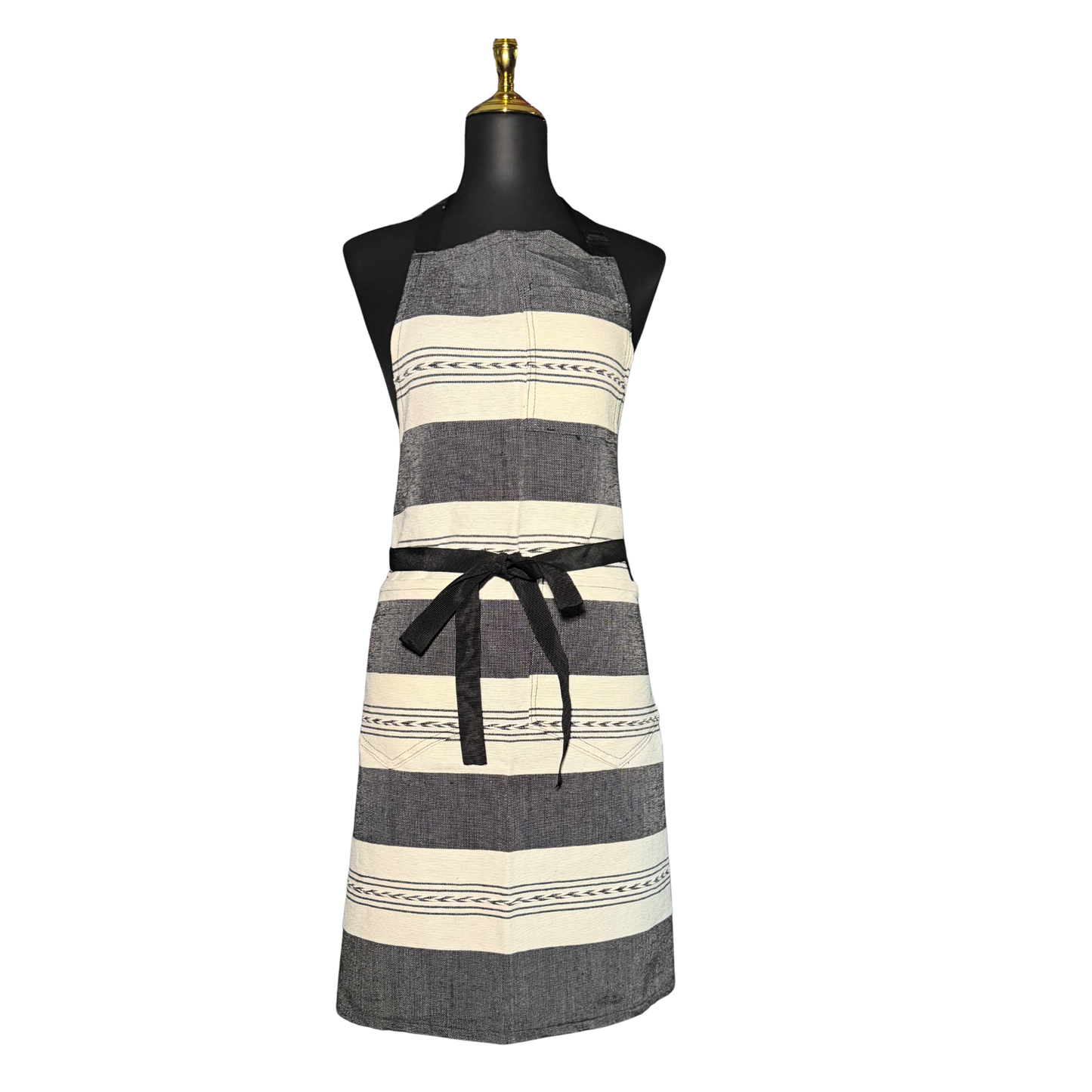 Handwoven Striped Men's Apron, Made in Oaxaca