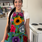 Blue Mexican Embroidery Apron