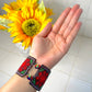 Red Handmade Huichol Bracelet/Pulsera Huichol Roja